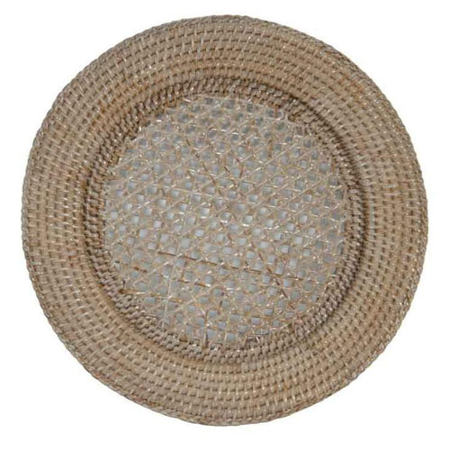 Rattan Charger Plate - Grey Wash 33cm Rattan Homewares Dianna-Lynn Decor