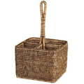 Rattan Cutlery Caddy Brown