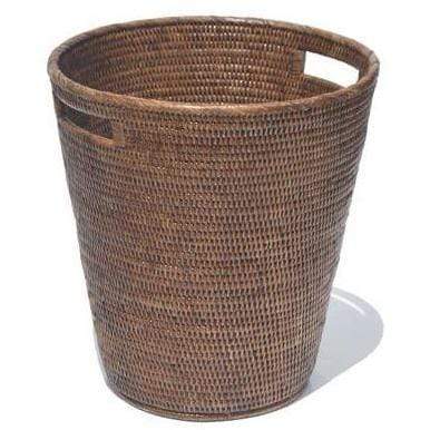 Rattan Waste Paper Basket - Antique Brown