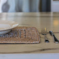 Rectangle Open Weave Rattan Placemat - Brown/Whitewash