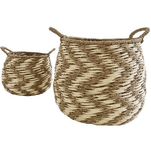 Seagrass Baskets - Set of 2 (36cmDia) Basketware Dianna-Lynn Decor