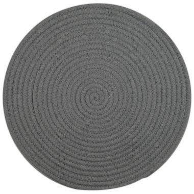 Set of 6 38cm Round Woven Cotton Placemats - Light Grey Napery Dianna-Lynn Decor