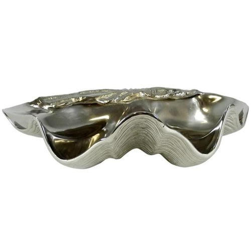 Silver Aluminium Clam Shell Decor 42 cmW Accessories Dianna-Lynn Decor
