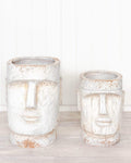 Small Maui Face Planter Pot - Antique White