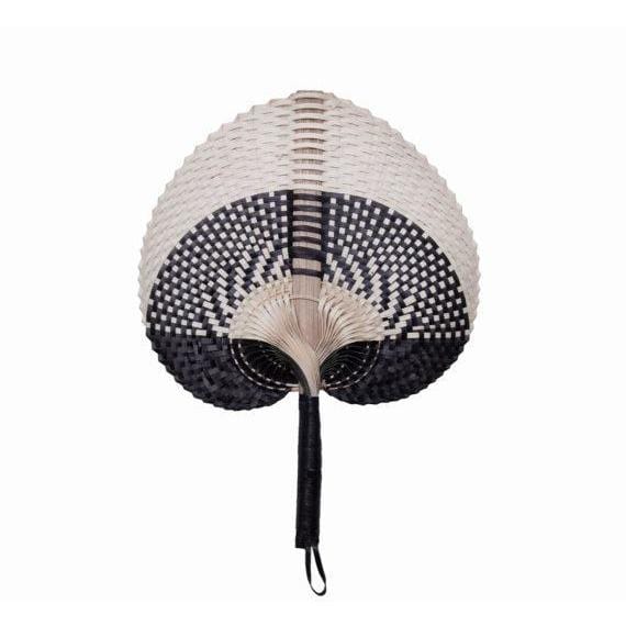 Small Palm Leaf Fan - Natural and Black