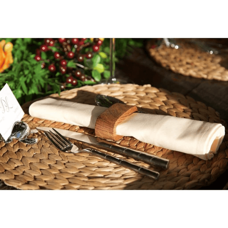 Stained wooden oval shaped napkin ring 85*30*37mmH
