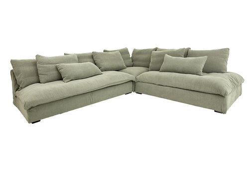 Taupe Lavinia Corner Sofa Suite - 100% Linen Lounges and Chairs Dianna-Lynn Decor