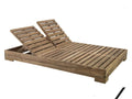 Teak Outdoor Double Sun Lounge - Natural