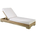 Teak Outdoor Sun Lounger - Lightly Bleached