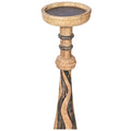 Tribal Mango Wood Candlestick - Medium
