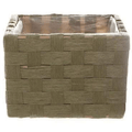 Tropical Basket weave square planter basket 20x14cmH