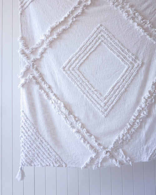 Tutta Throw Blanket - White - 125x150 Soft Furnishings Dianna-Lynn Decor