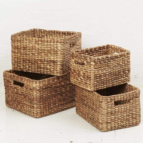 Water Hyacinth Rectangular Storage Baskets Basketware Dianna-Lynn Decor