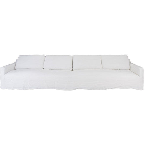 White 4 Seater Sofa with 100% Linen Slip Cover Lounges and Chairs Dianna-Lynn Decor