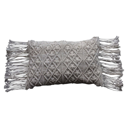 White Boho Luxe Cushion Cover - 53 x 35 CM Soft Furnishings Dianna-Lynn Decor