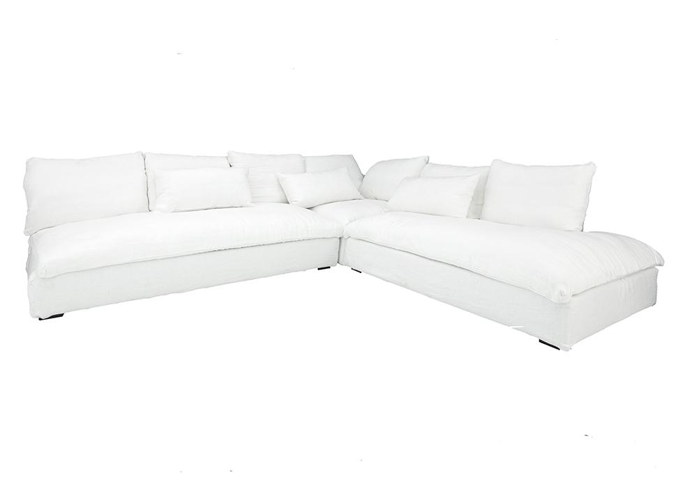 White Lavinia Corner Sofa Suite 100 Linen