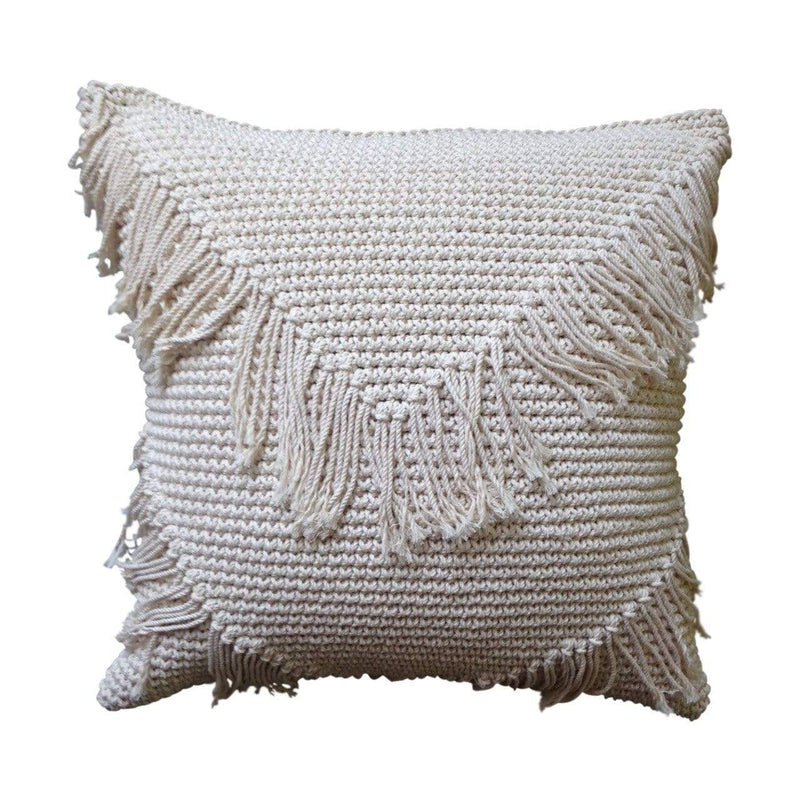 White Macrame Cushion Cover - 50x50 CM
