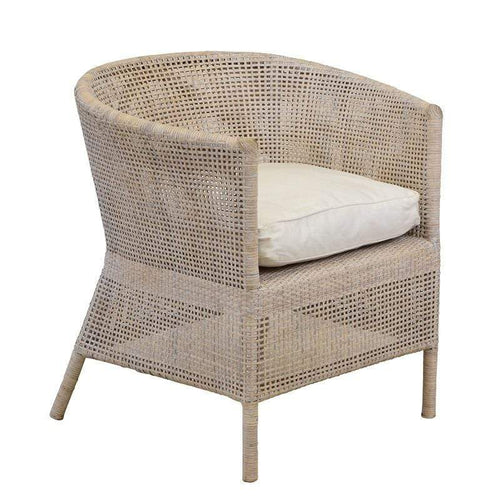 Whitewash Rattan Armchair Lounges and Chairs Dianna-Lynn Decor