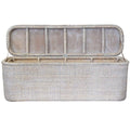 Whitewash Rattan Bed End Storage Chest