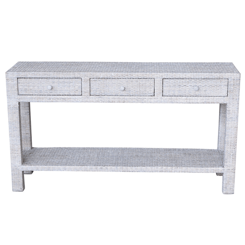 Whitewash Rattan Console Cabinets and Consoles Dianna-Lynn Decor