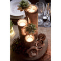 Wooden Tanoak Candle Holder 3 Tea Lights with Glass