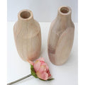 Wooden Vase With Glass Tube Insert
